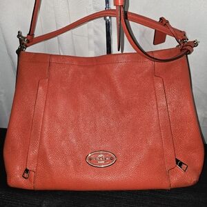 Coach Women's LEATHER Orange  SATCHEL  Bag